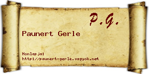 Paunert Gerle névjegykártya